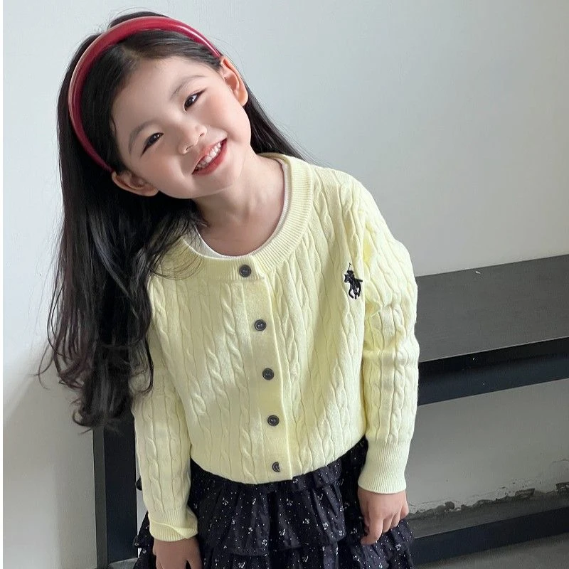 儿童秋冬季针织开衫男女童休闲外套百搭多巴胺宽松宝宝女童秋装