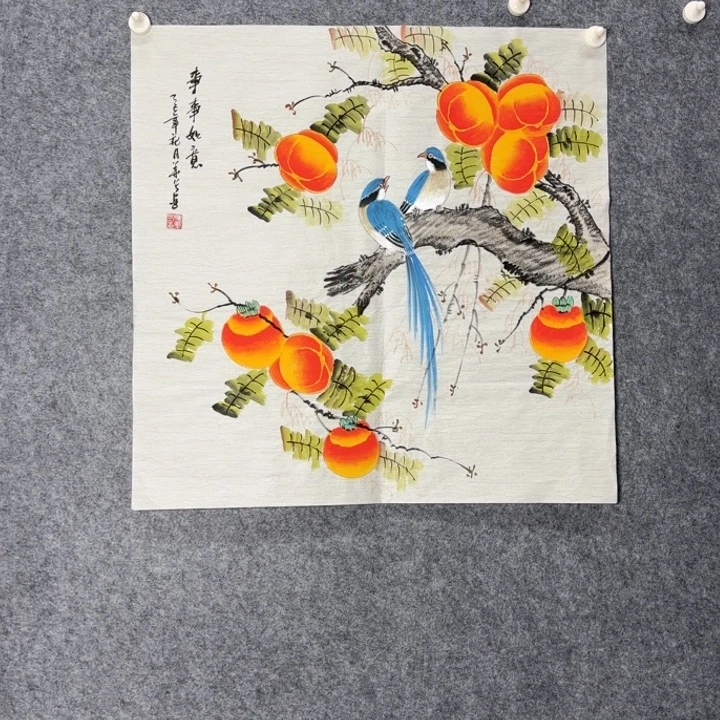 国画手绘国风事事如意