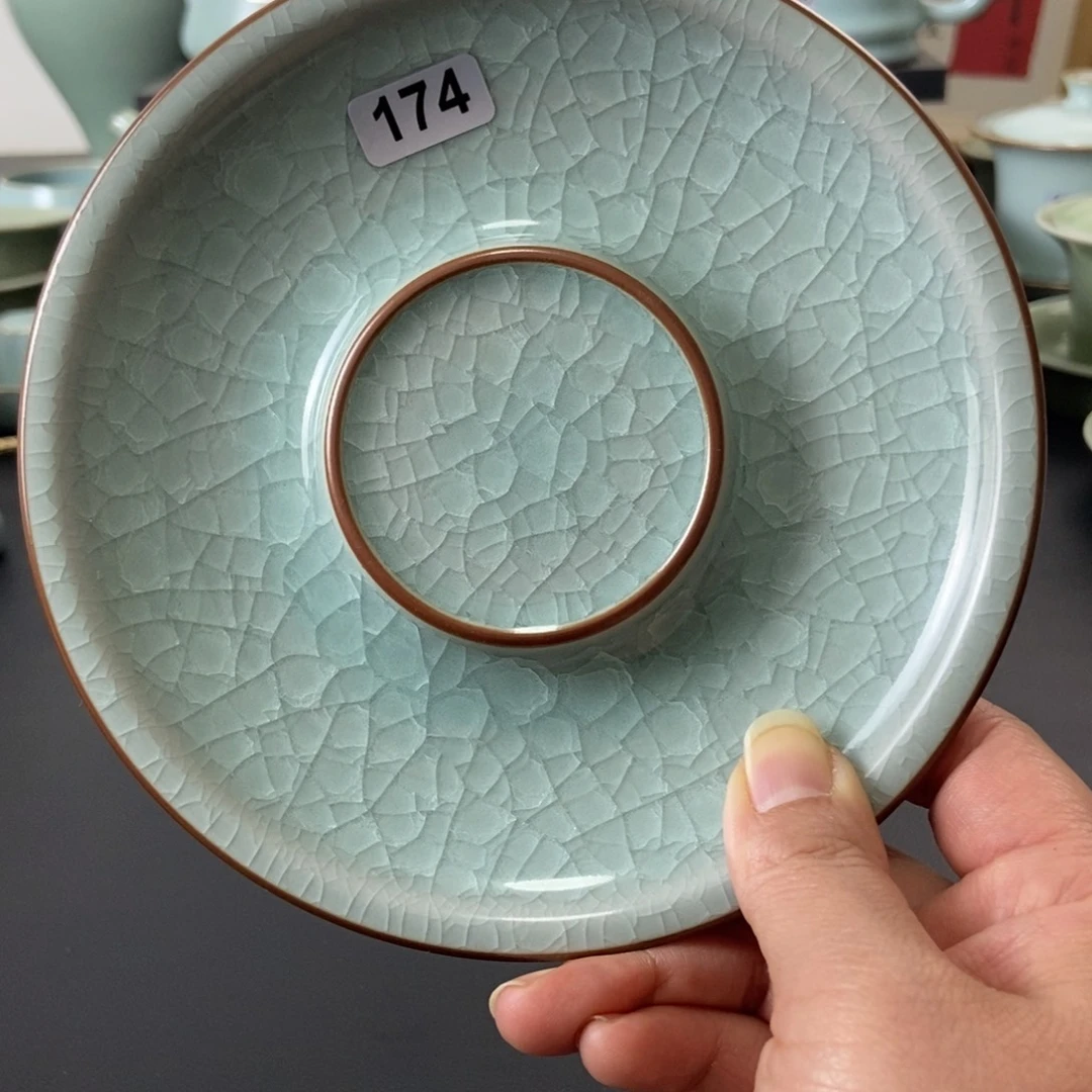 冰花釉水壶承壶承