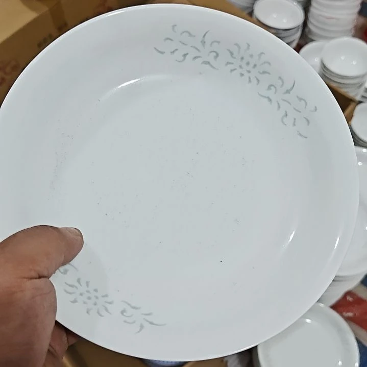 瓷景德镇青瓷玲珑8寸盘两个微瑕疵