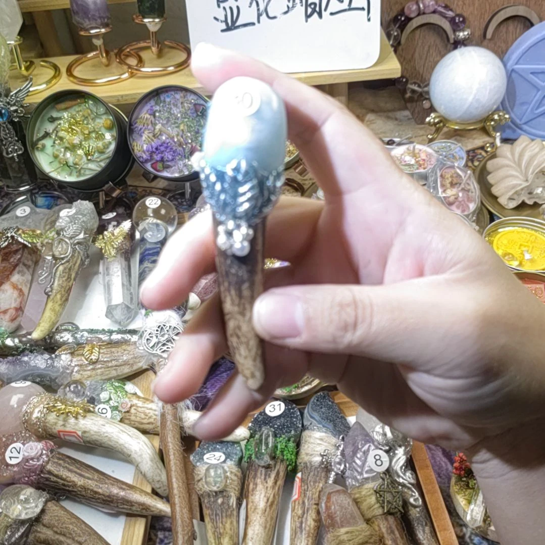 木蓝晶石鹿角权杖30