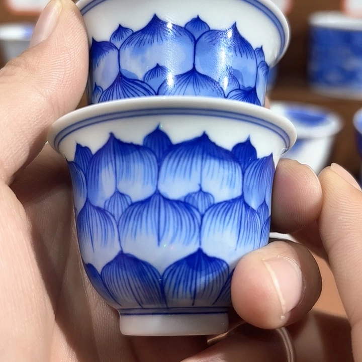 青花手工手绘福利杯