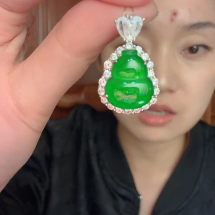 翡翠银S925镶嵌吊坠(不含链)吊坠