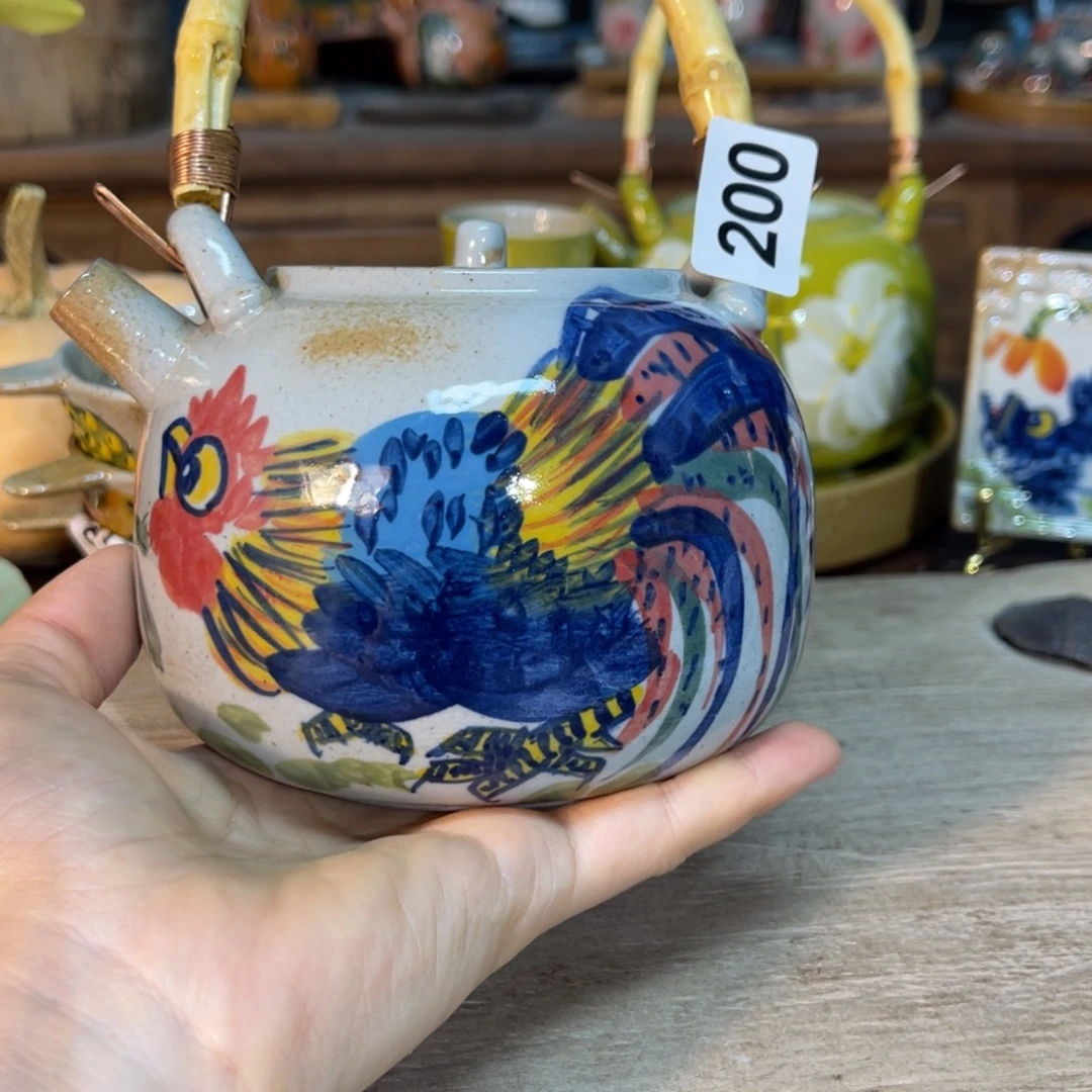 壶素浅陶瓷手工手绘