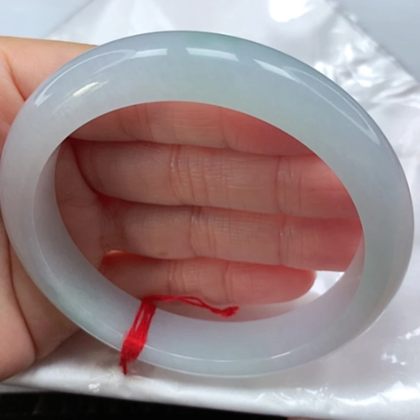 【闪购商品】翡翠手镯未镶嵌冰胶浅绿手镯5960圈10号