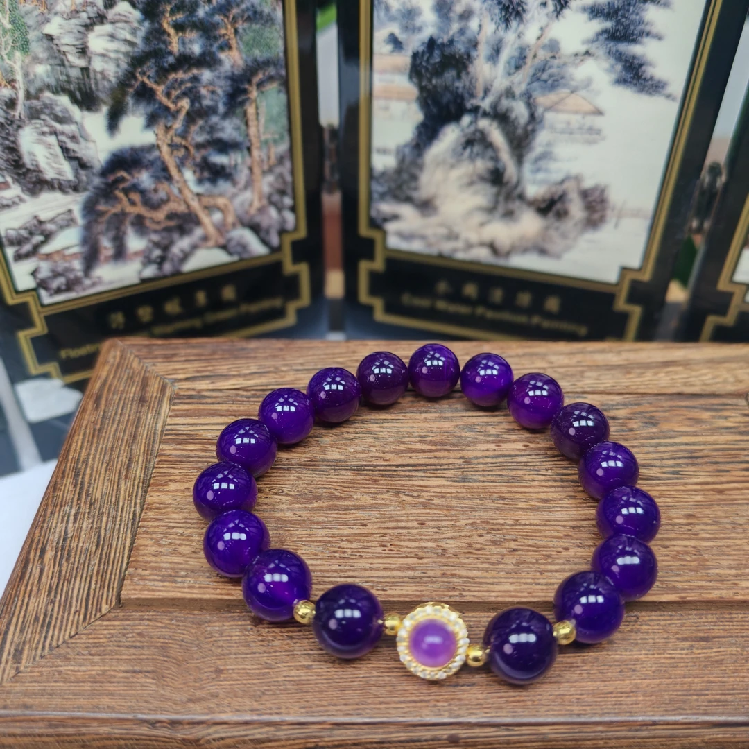 卡10-时尚精美玛瑙紫色手链