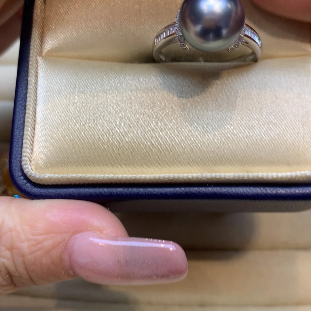 银S925镶嵌戒指海水珍珠