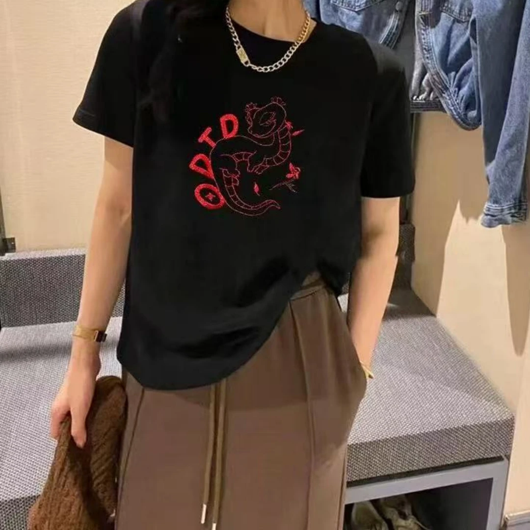 Manmi 重工刺绣圆领短袖T恤 89159（C2）