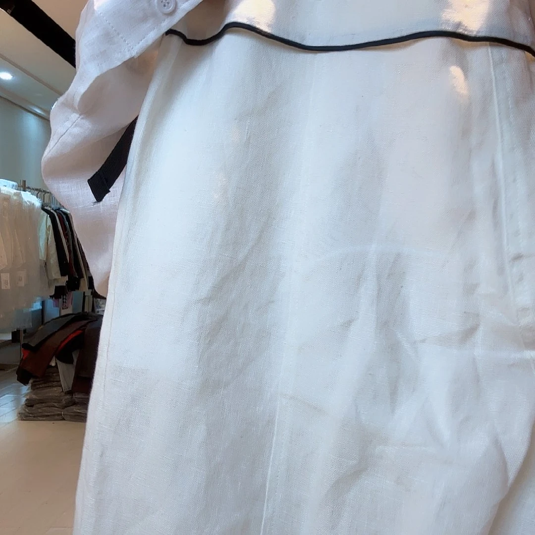 L125斤亚麻裤子白色