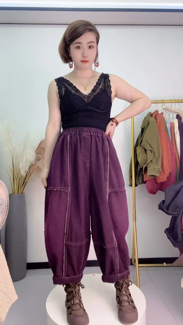 36春季新款牛仔棉炒热洋气百搭时尚休闲裤