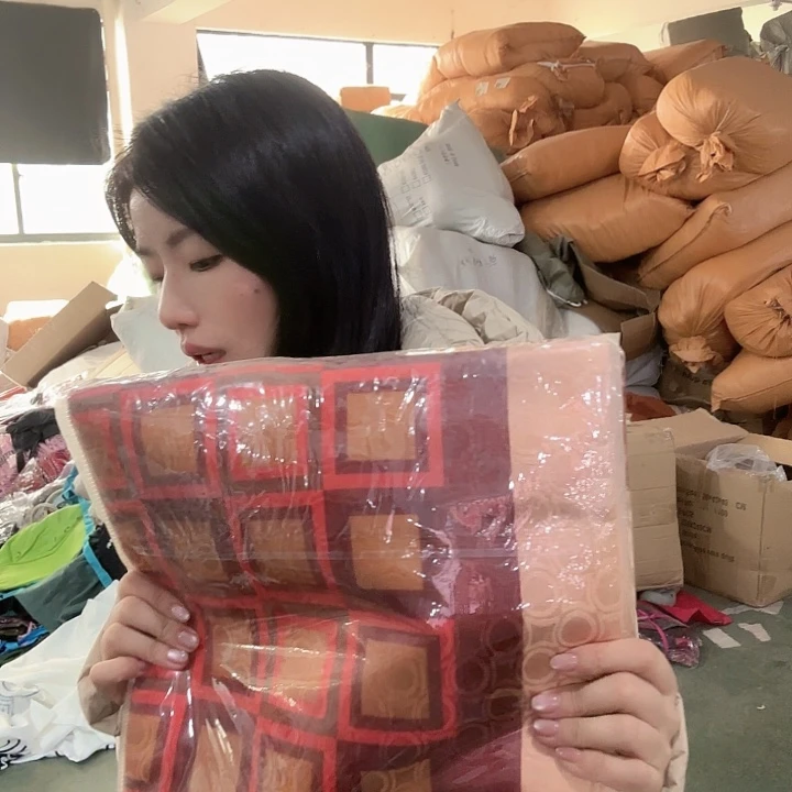 PUF橘色方格床单218*243