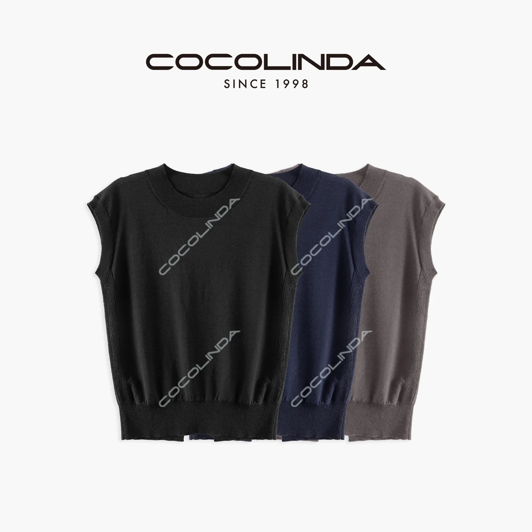 COCOLINDA | 棉麻坎袖T恤落肩袖背心T2766