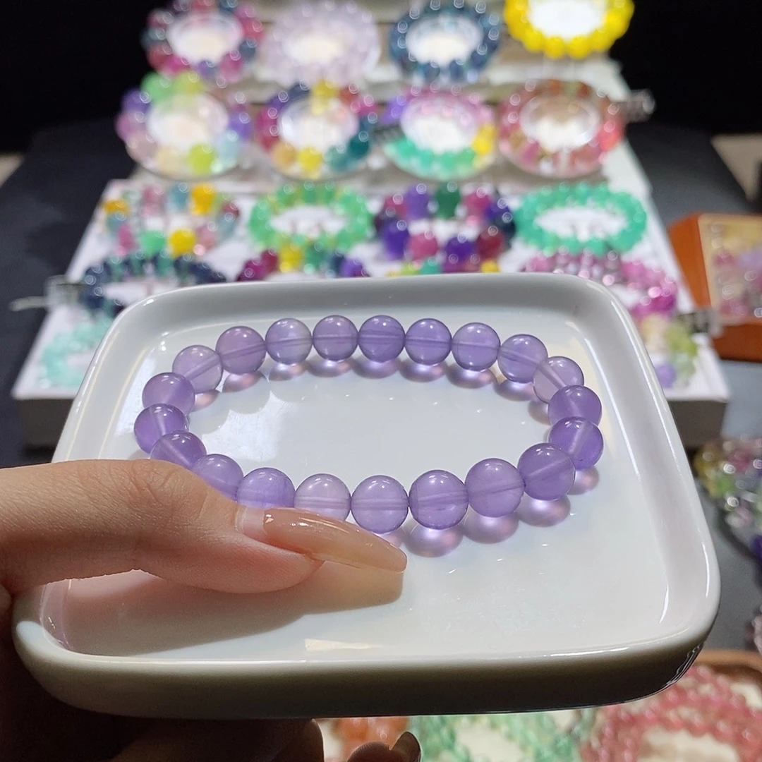 手链萤石未镶嵌薰衣草