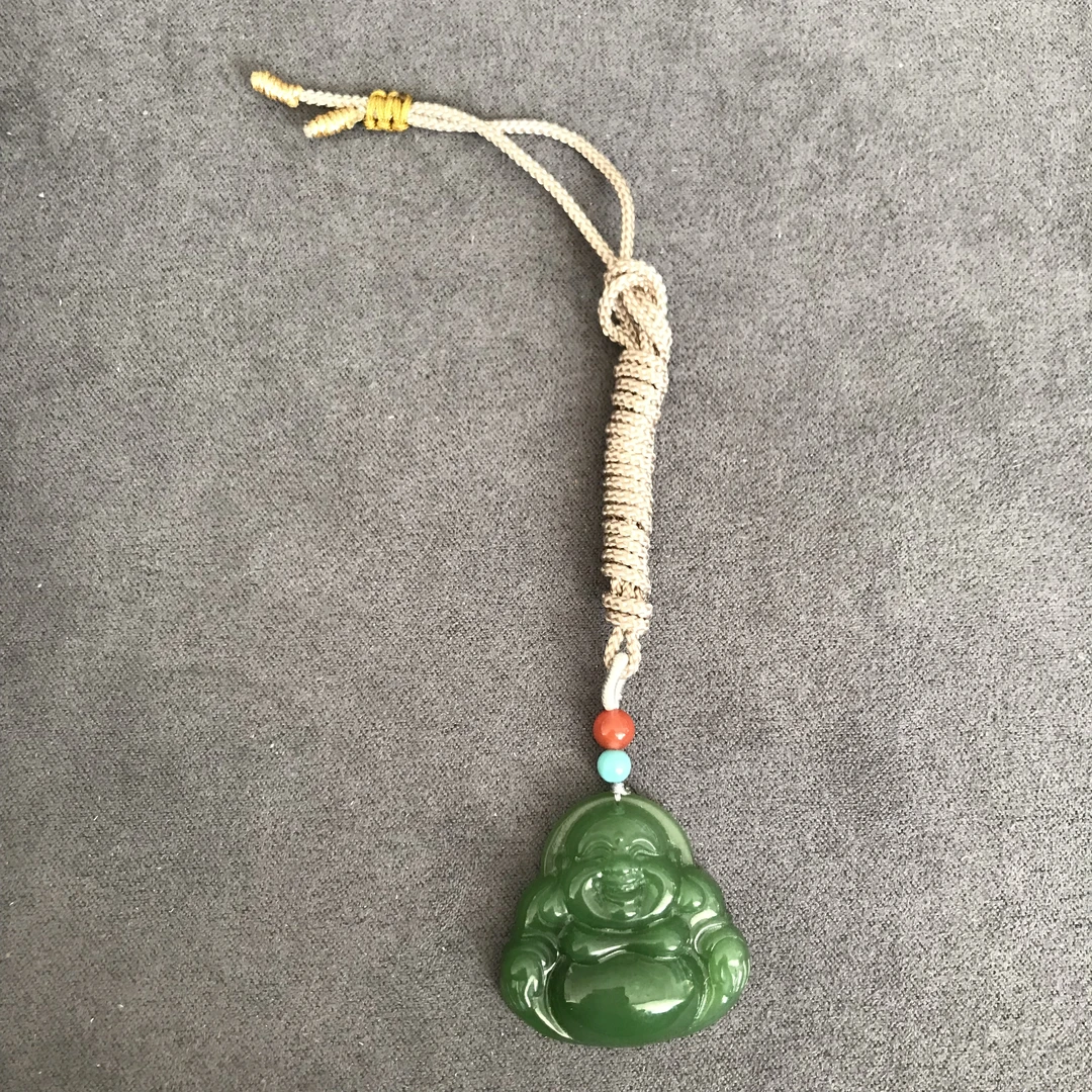 【欣妈珠宝】和田玉碧玉佛公吊坠#5905