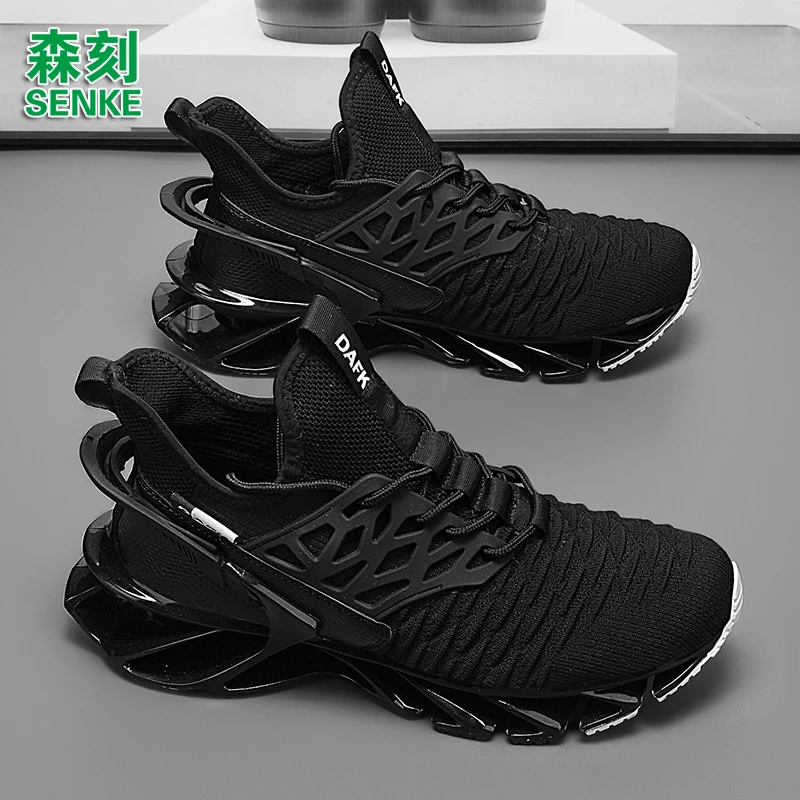 森刻休闲鞋时尚新款男士防滑耐磨马拉松舒适透气青少年运动男鞋