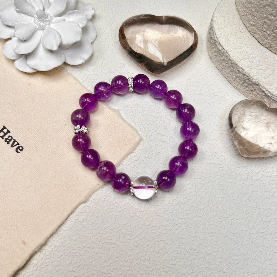 【紫雾晨曦】TGS天然水晶手串原创设计 K163