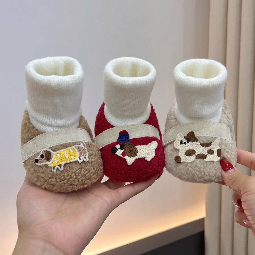 婴儿鞋子春秋冬款0-1岁新生儿软底步前鞋男女宝宝卡通防滑鞋袜6