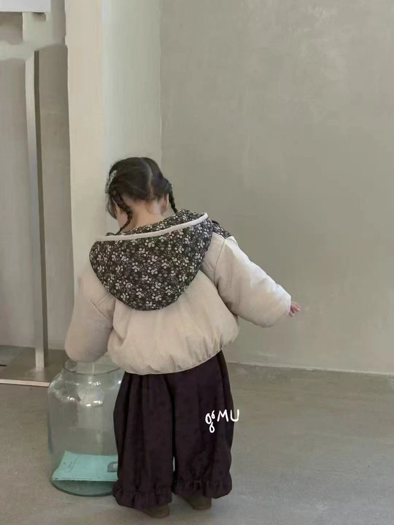 （帽子碎花款）加绒棉衣