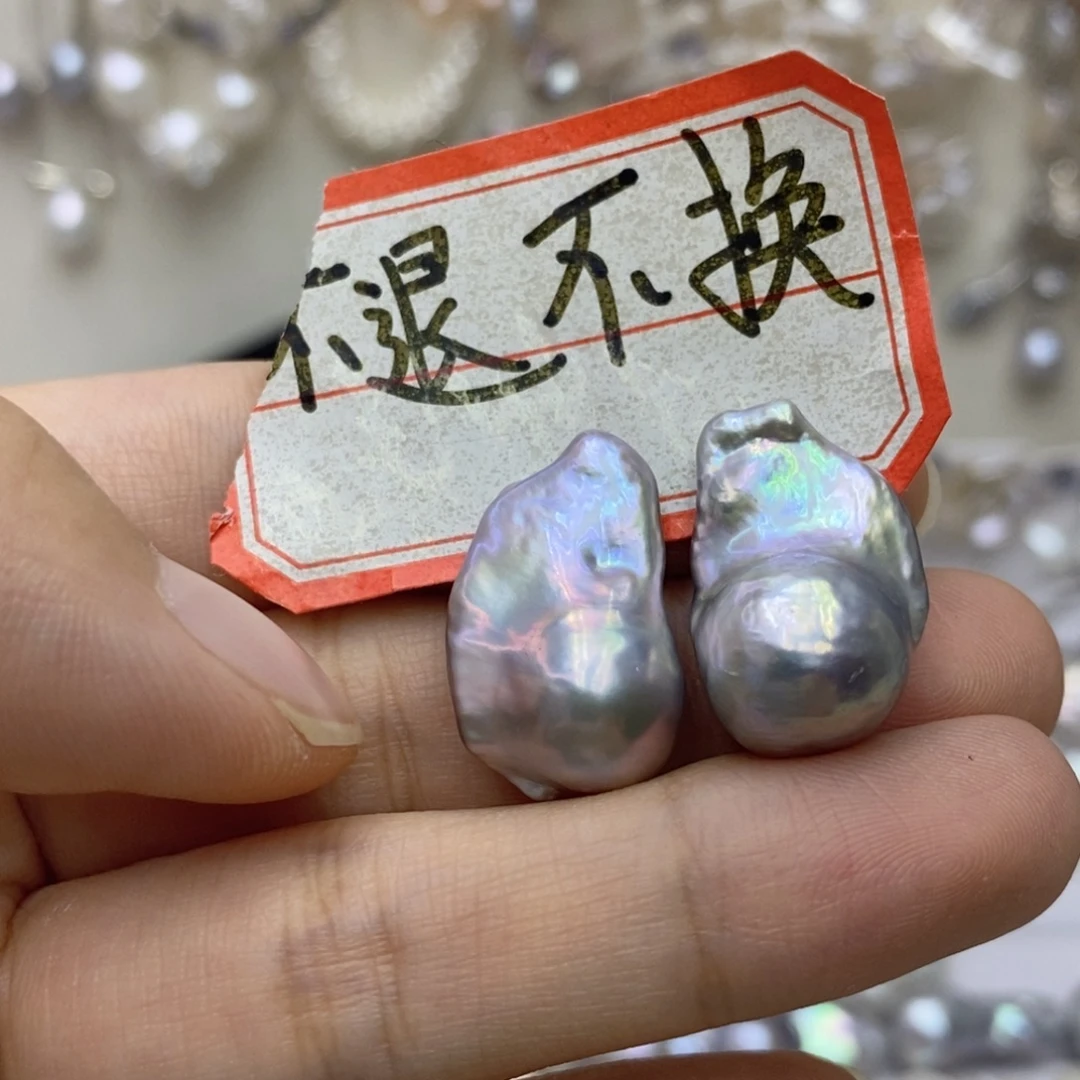 奶***盖银S925镶嵌淡水珍珠耳饰