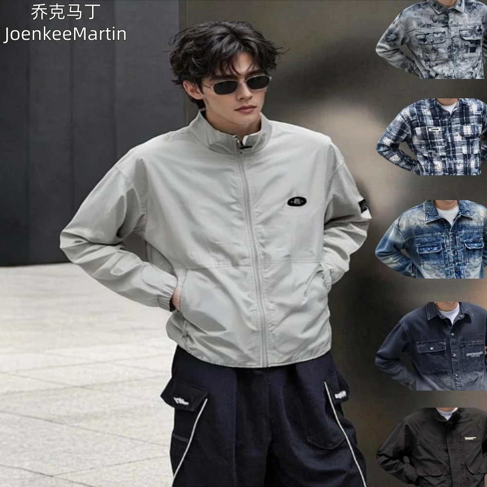 乔克马丁多款夹克男秋季新款翻领宽松简约外衣潮牌青年时尚外套