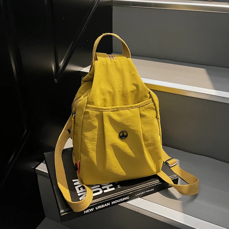 多功能双肩包布包轻便背包手提包时尚胸包慵懒风斜挎尼龙布通勤包