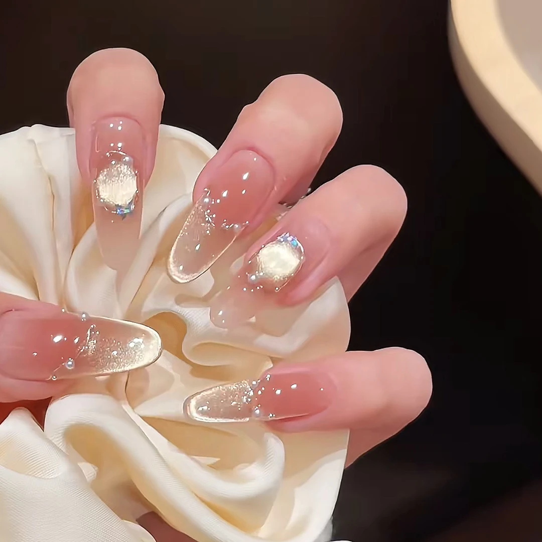 【一见倾心】纯手工可拆卸穿戴甲时尚清新纯欲高级感成品美甲新新