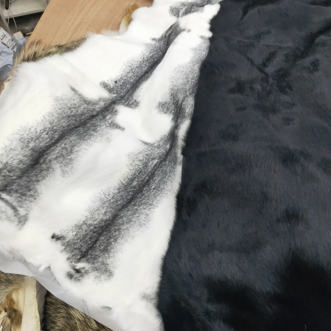 进口兔毛料皮草原料毛领熟皮