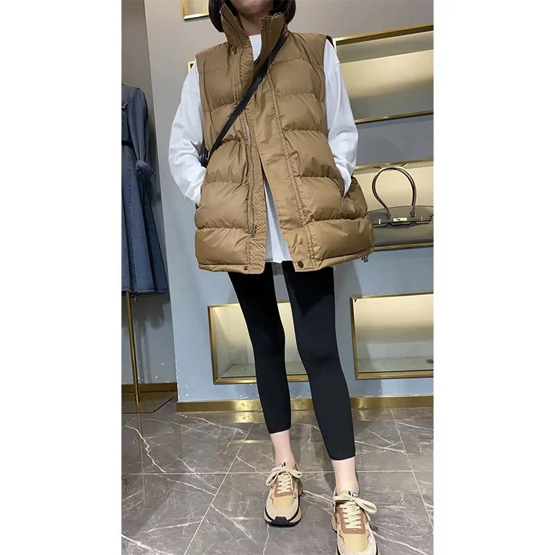 4349立领无袖宽松大版棉服马甲