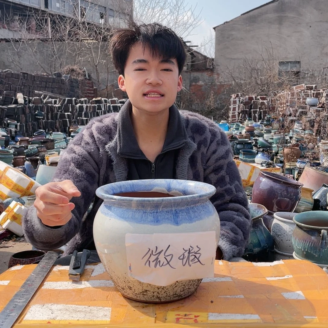 宜兴紫砂粗陶花盆