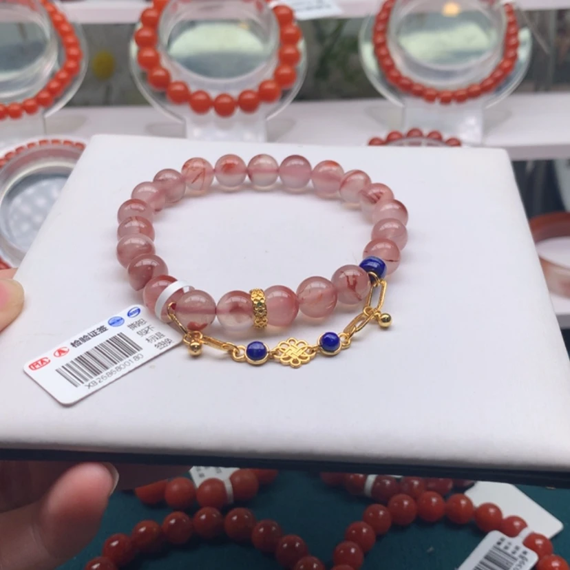 【闪购商品】银S925镶嵌川料南红冰飘手串8+ m m南红玛瑙