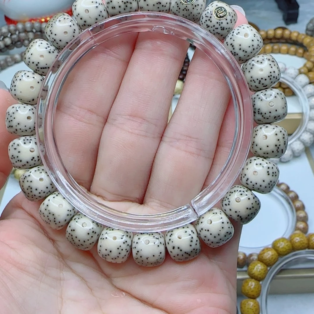 手串星月菩提青花10.5×9.5同枝果仨金标