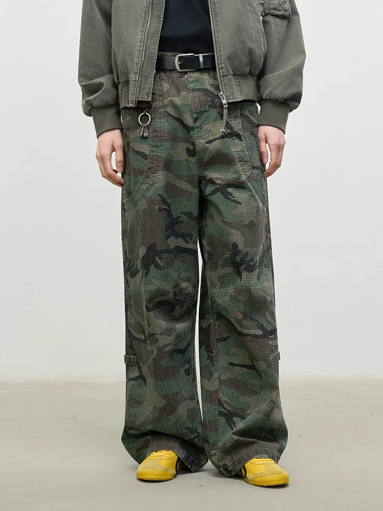 【清】a007格纹迷彩裤