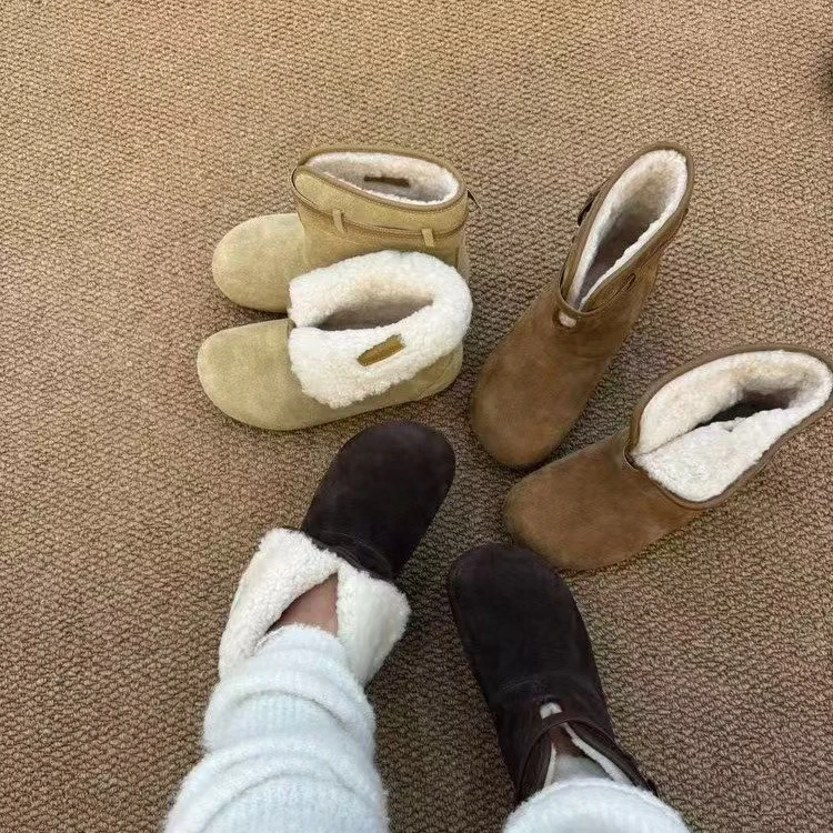 时尚两穿雪地靴2025中等承托保暖时尚雪地靴毛毛鞋软底棉鞋冬季