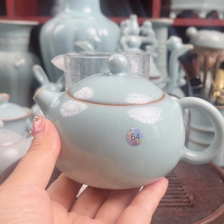 原矿汝瓷玛瑙入釉西施壶