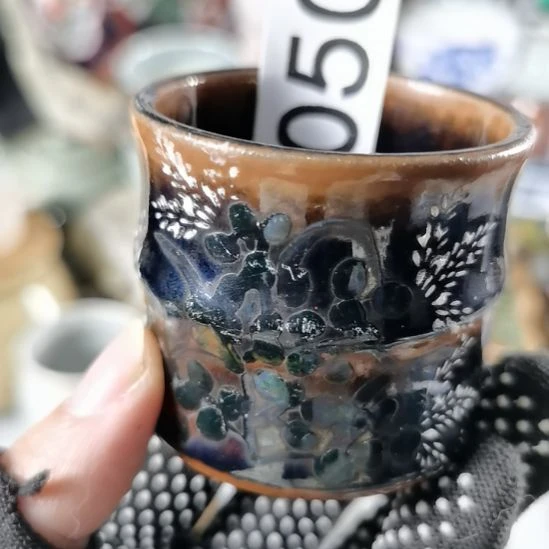 陶瓷秋**雨闪九谷杯子一只