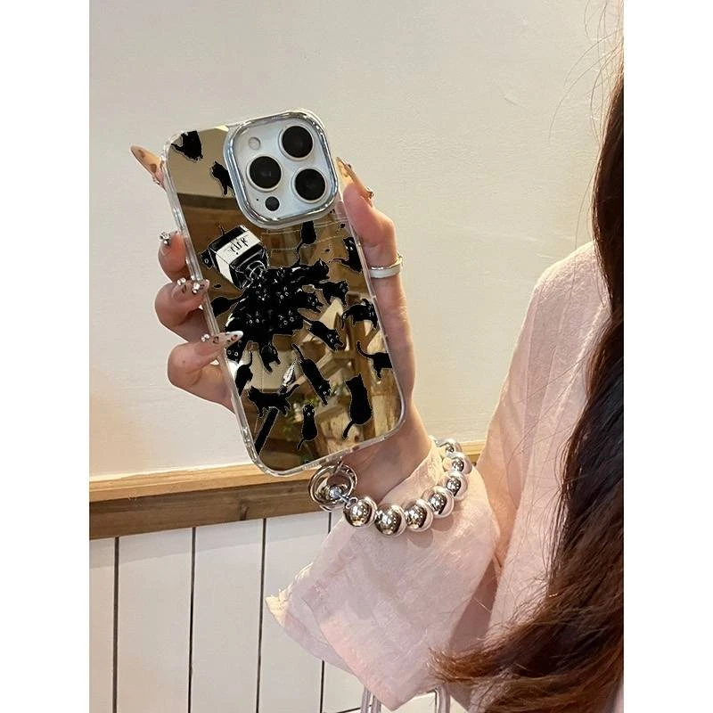 墨水猫咪适用苹果16promax手机壳iPhone15镜头全包14pro防摔13/12