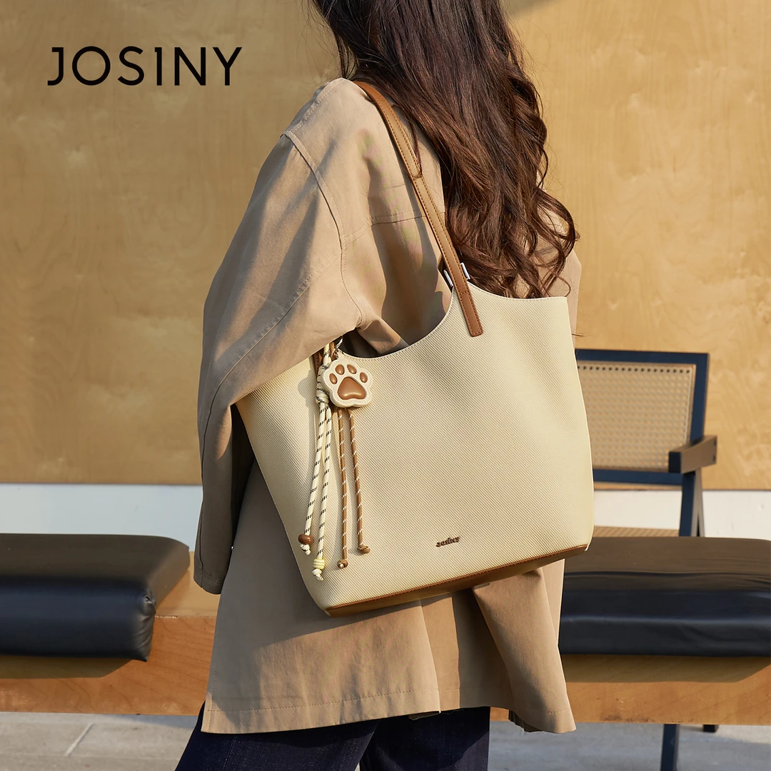 卓诗尼2025新款大容量托特包女百搭单肩包通勤手提包潦草小狗秋冬