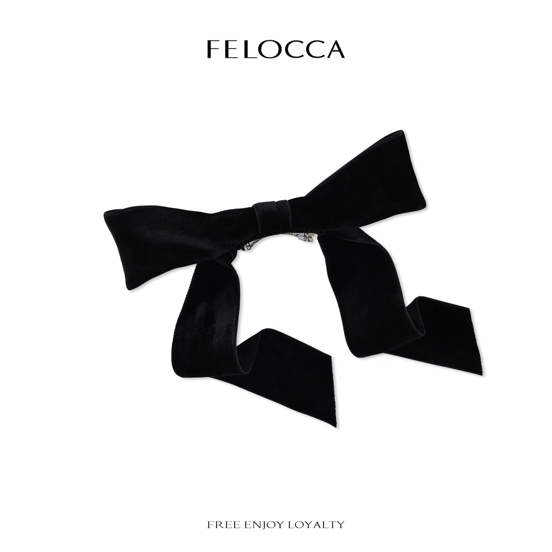 【FELOCCA】双面丝绒质感蝴蝶发饰简约飘带发夹25SFJ147