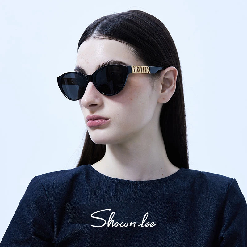 Shawnlee时尚潮流猫眼复古墨镜男女款防紫外线防晒太阳镜高级感