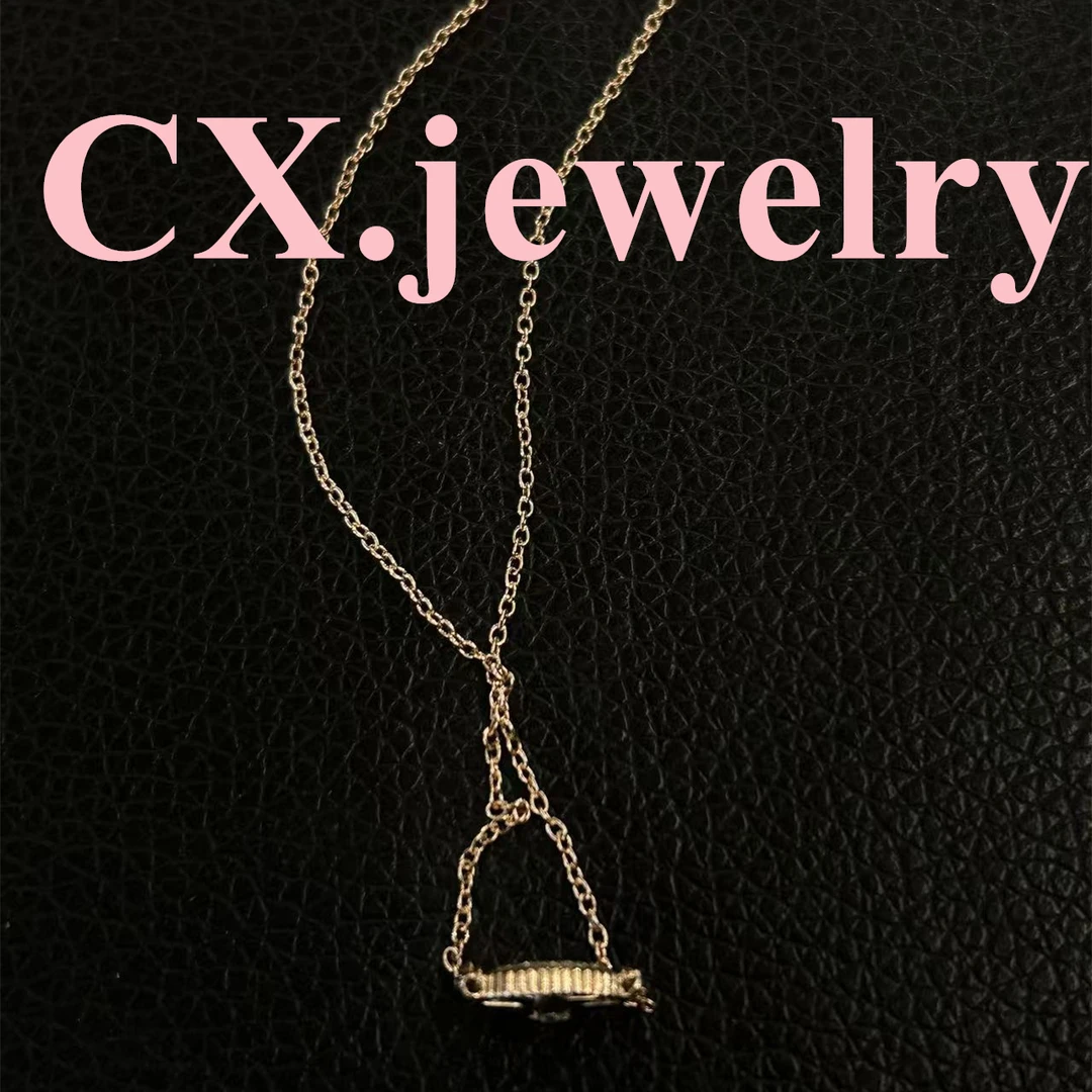 铜合金项链 香槟色罗盘项链 3053