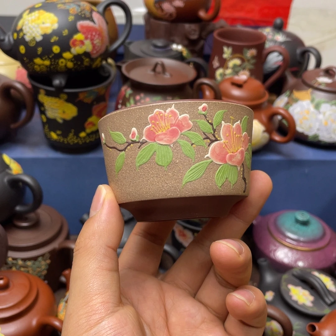 红泥茶杯紫砂主人杯100cc