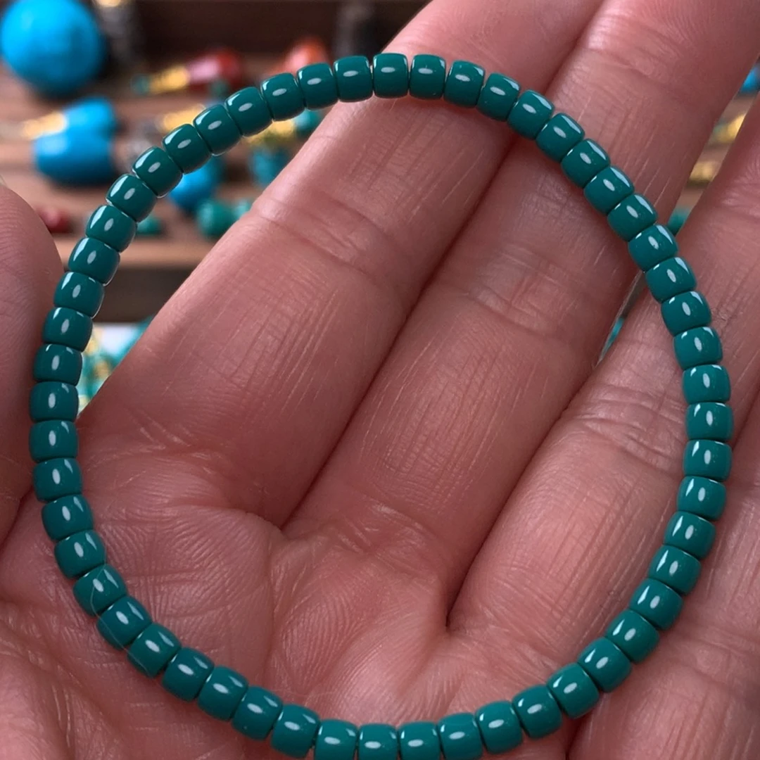 绿松石手串未镶嵌老型手串直径4mm