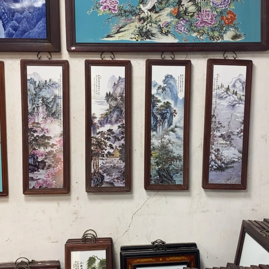 瓷片80*28*4景德镇瓷板画柴窑烧制