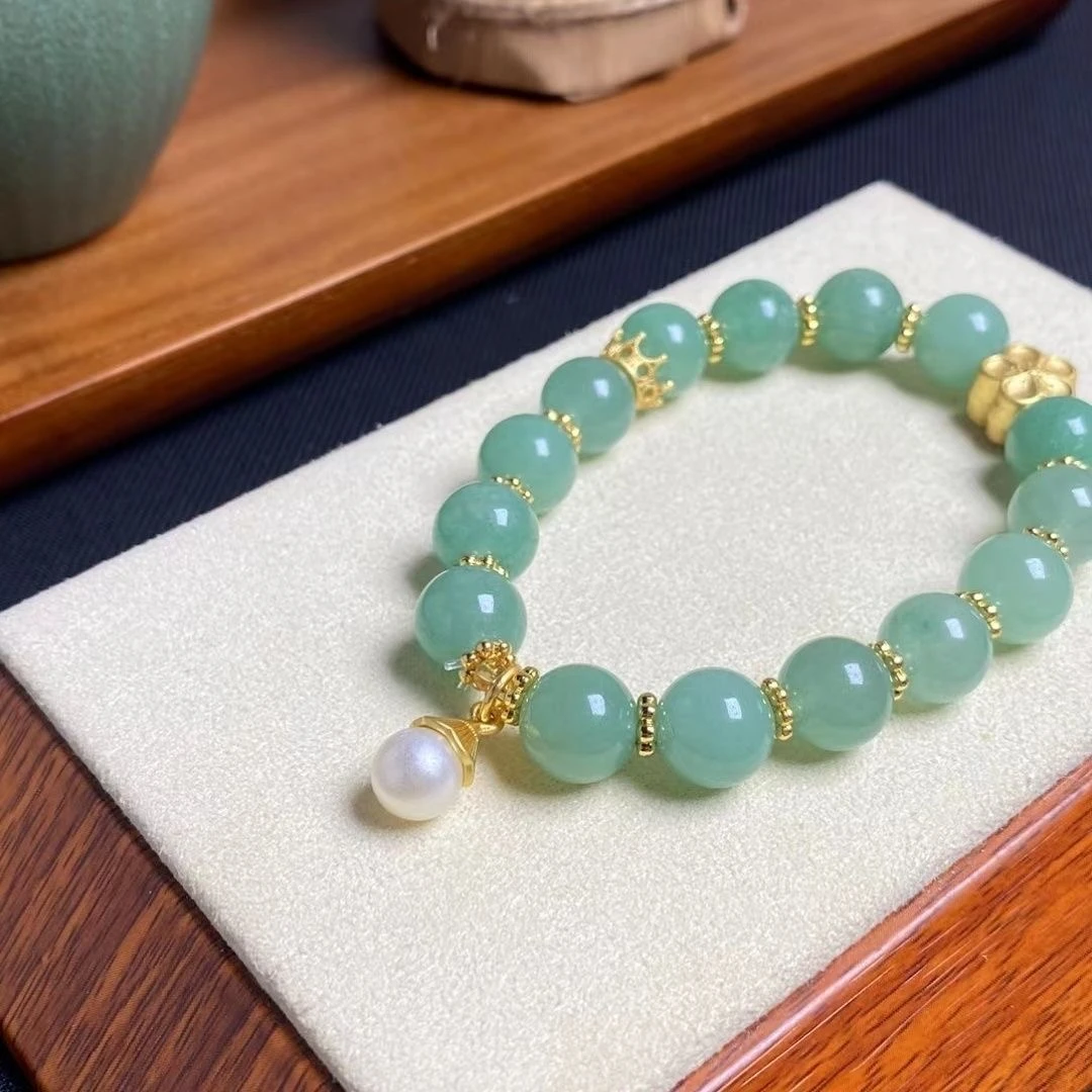 【工厂补贴】新疆东陵玉DIY手串10m百搭绿色国风多样性发其一【C24】