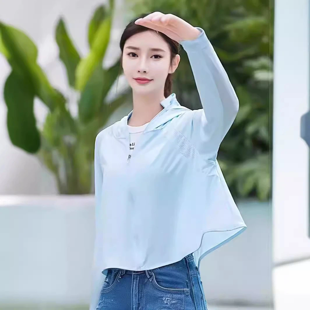 2025新款黑胶帽檐防晒衣夏季冰丝透气连帽遮阳防紫外线女防晒服