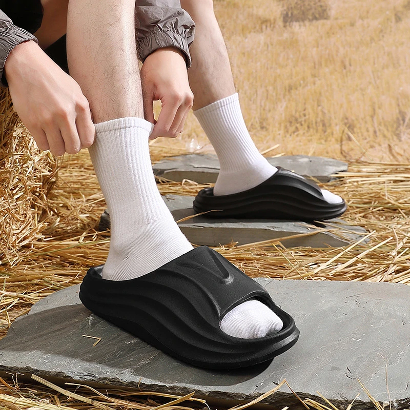 情侣运动拖鞋外穿机车拖鞋男士防滑厚底沙滩篮球户外凉拖鞋女夏季