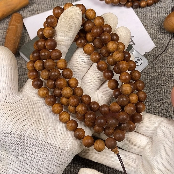 檀香木手串/手链老山檀香黑肉虎纹1.0/108沉水