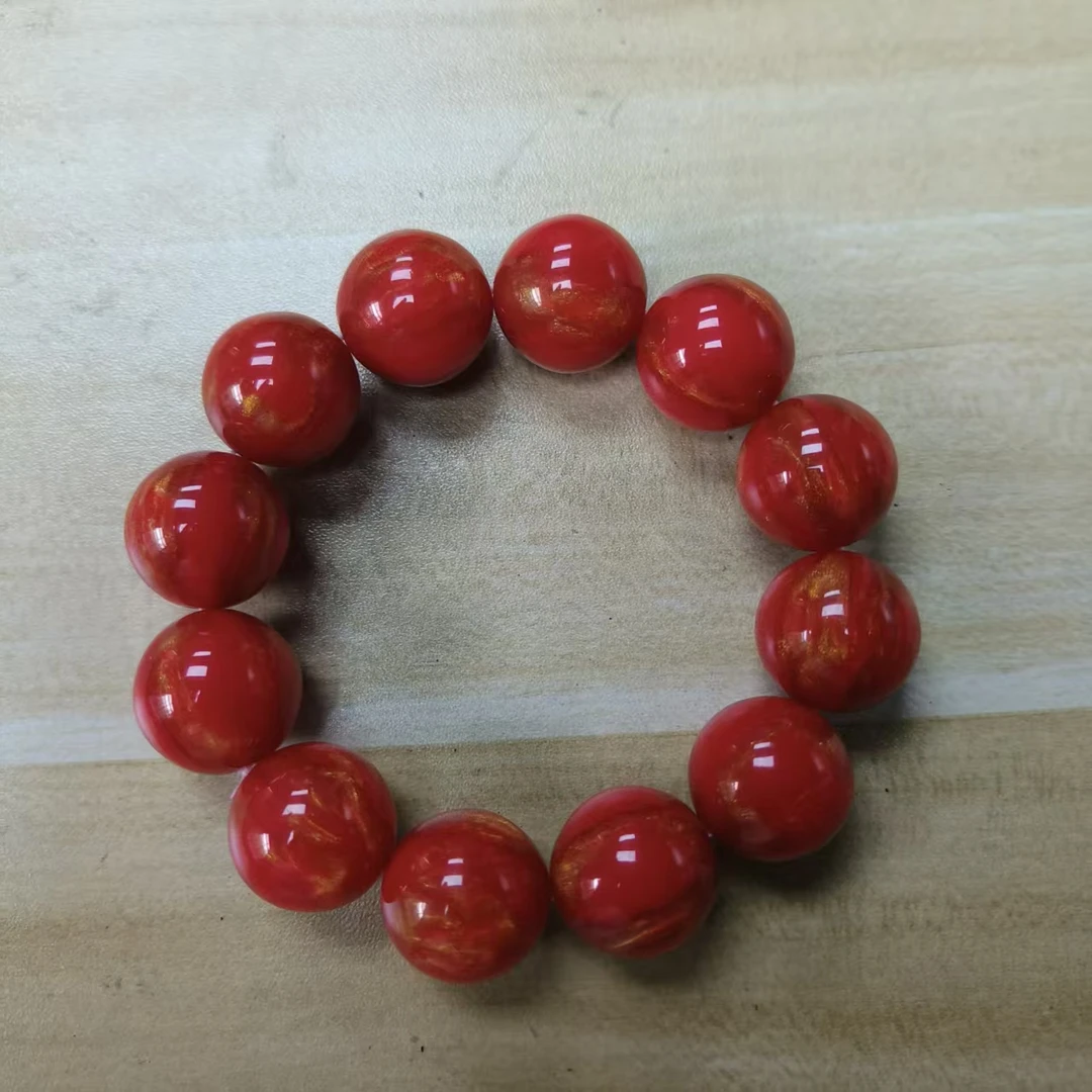 D120手工手串自用把玩红琉璃(不带盒)