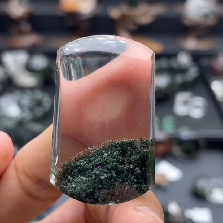 颈饰未镶嵌水晶绿幽灵聚宝盆定制