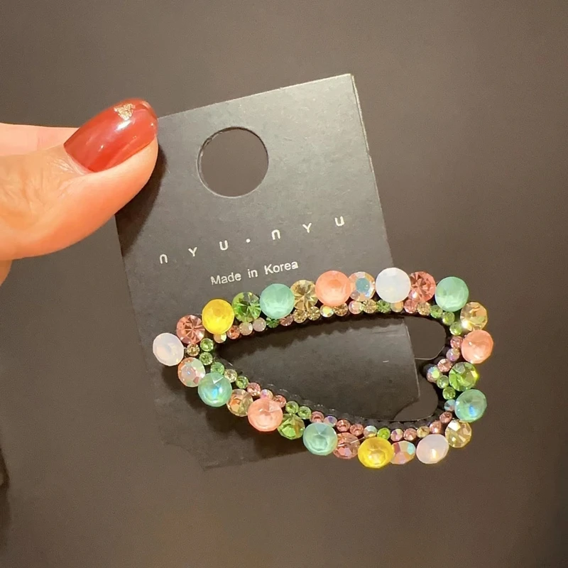 韩国s家水晶bb夹高端发卡彩色刘海夹侧边夹网红爱心发夹韩版发饰